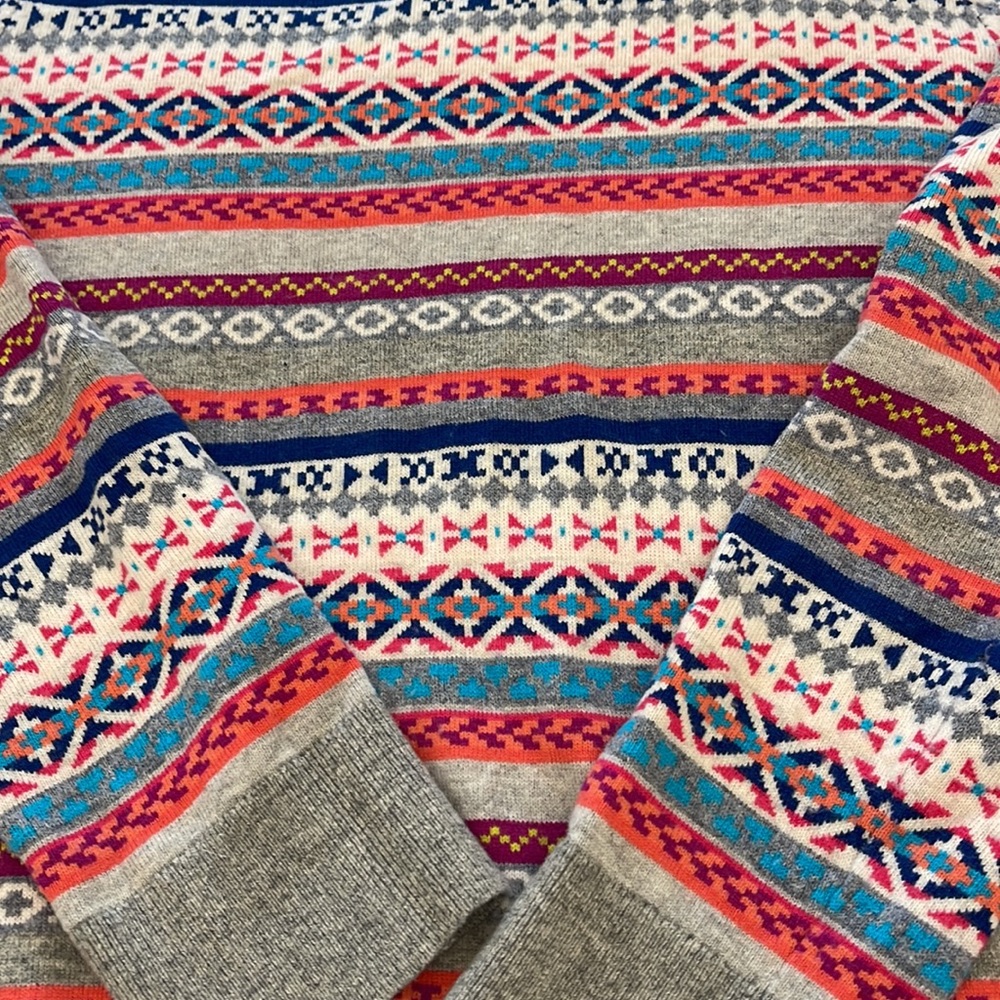 Gap Multicolor Patterned Crew Neck Sweater - image 3